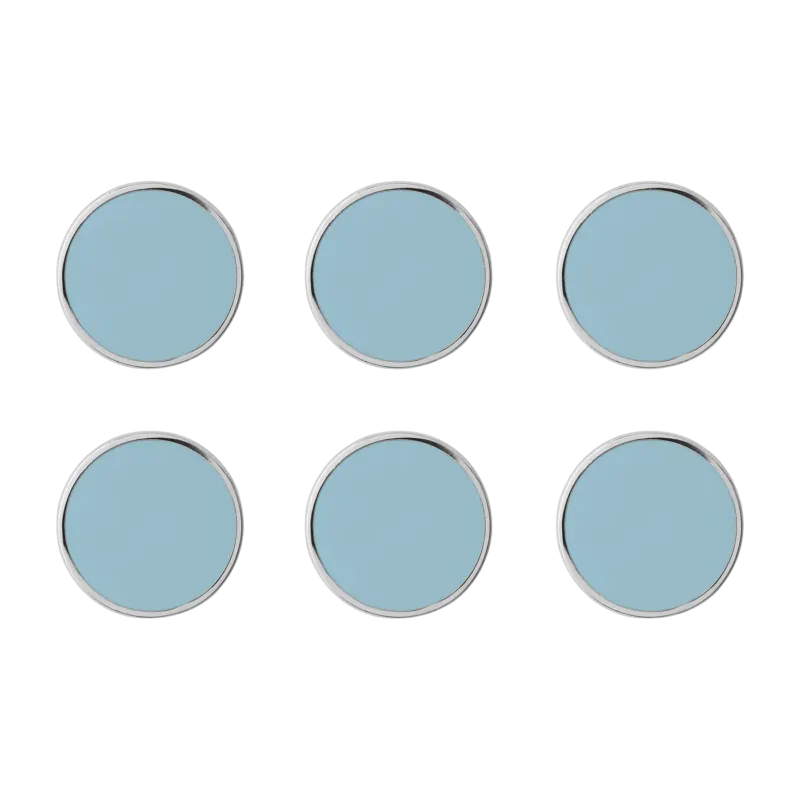6 aimants ronds bleu océan 3cm The buttons - Mustard Made