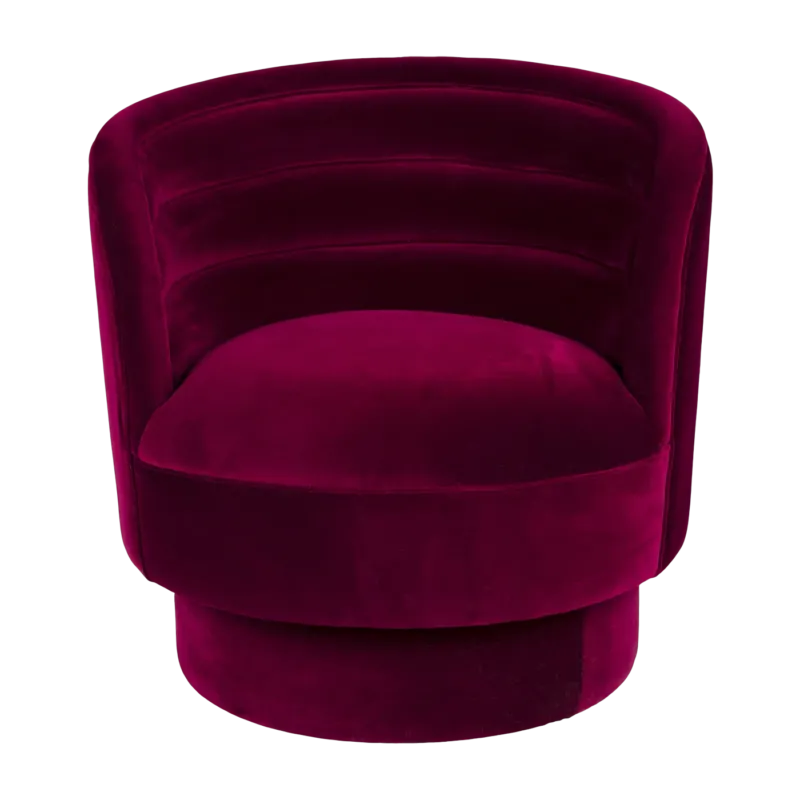 Fauteuil pivotant en velours rouge 77x79x78cm Dorothy - Dutchbone