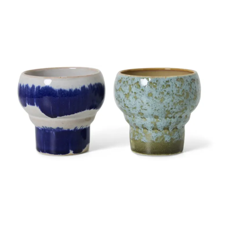 2 Tasses à café lungo en céramique symbolist 8,9x8,9x8,1cm Vaisselle 70's - HKLiving