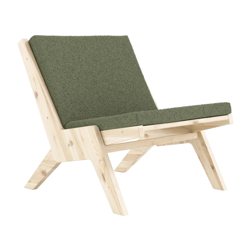 Fauteuil en pin naturel et tissu vert Sway - Karup Design