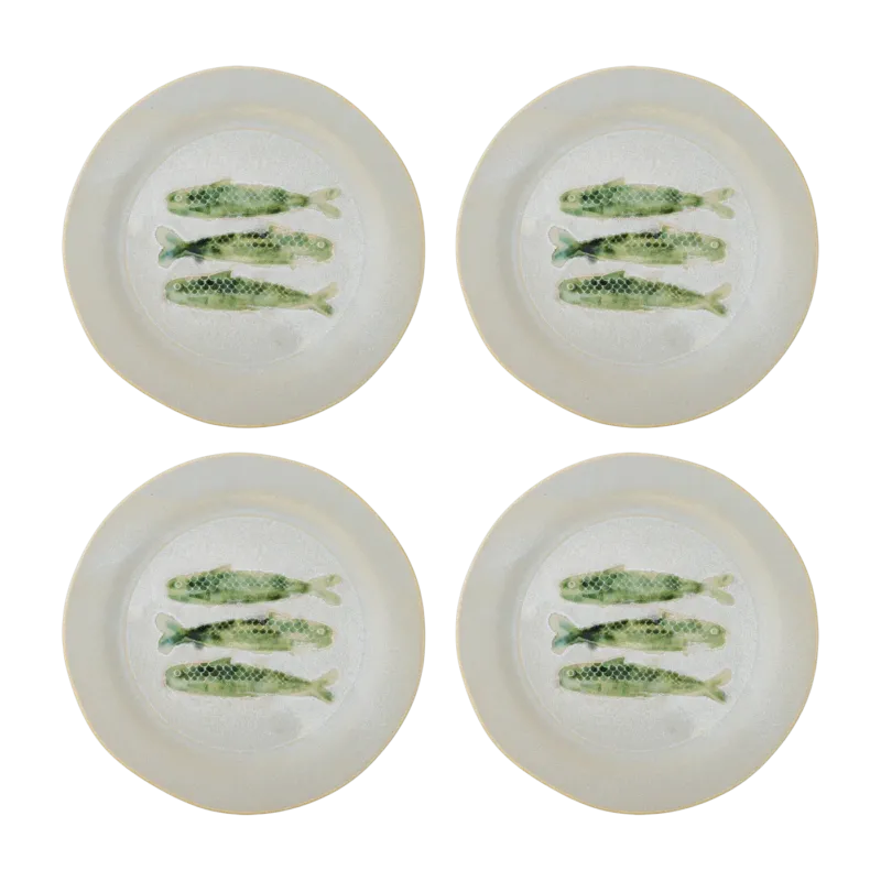 4 Assiettes en grès vert 27x2cm Hadden - Bloomingville