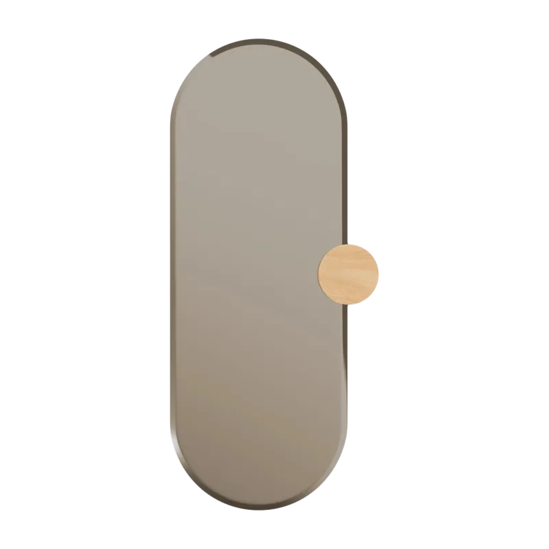 Miroir en verre fumé et frêne naturel 80 x 35 x 3,5 cm Sonia - Hartô
