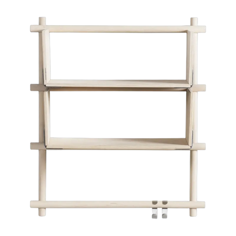 Etagère murale en bois avec trois barres 63x25x51cm Foldin - Emko