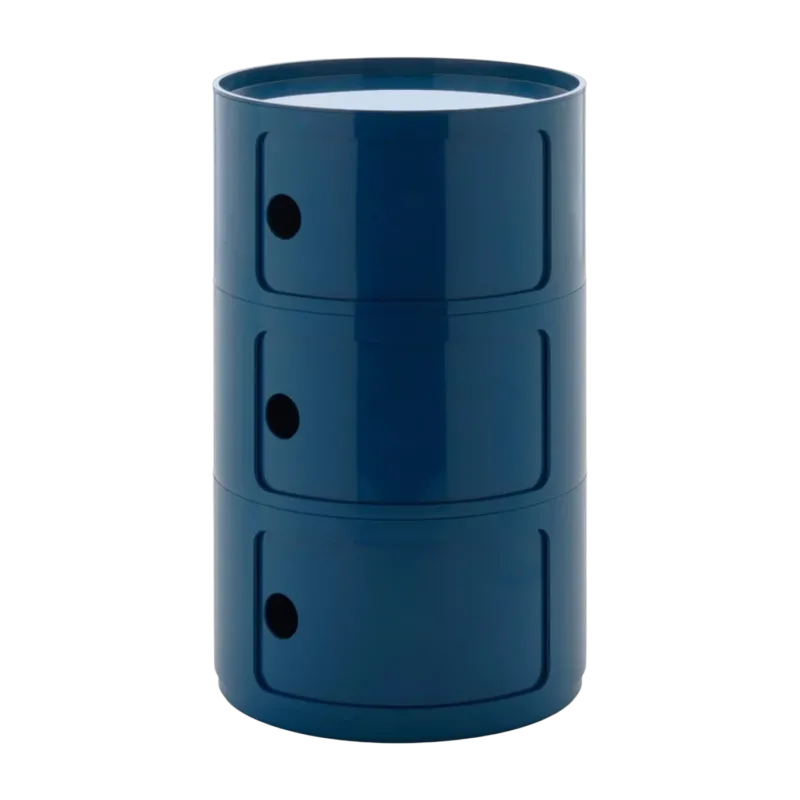 Table d'appoint design bleu 3 tiroirs Componibili Big - Kartell