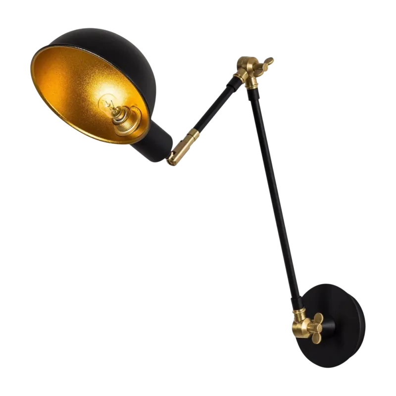 Lampe murale en métal noir et doré 30x50x15cm Sivani - Home Design