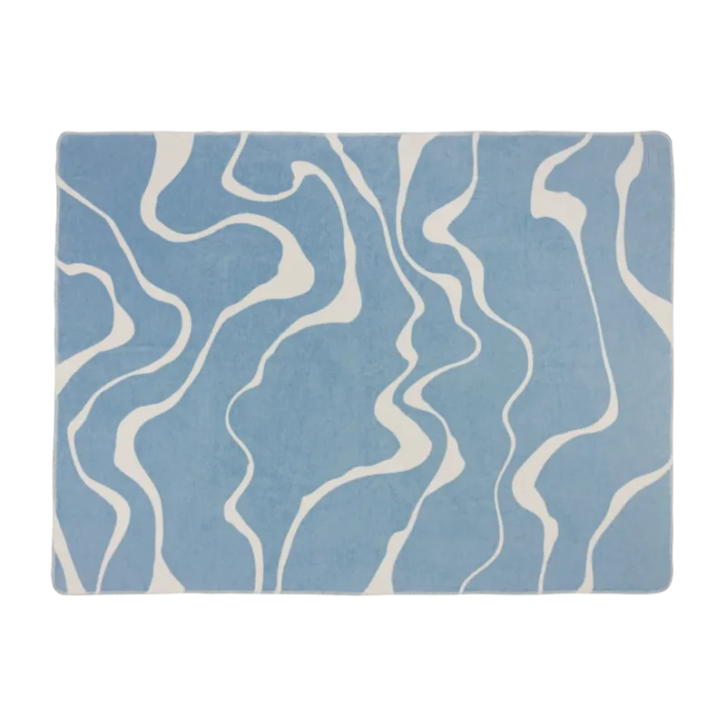 Plaid en coton bleu givré 200x150cm Felu - Noo.ma