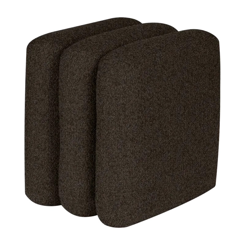 Pouf rectangulaire en laine marron 43x36cm Radd - Noo.ma