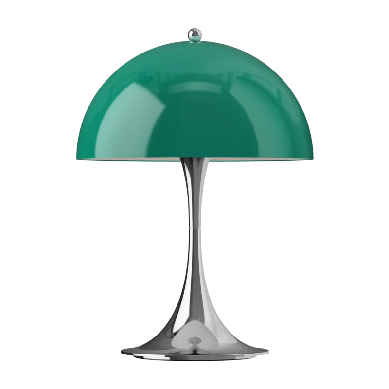 Lampe de table vert opale et chrome PANTHELLA 250 V3 - Louis Poulsen