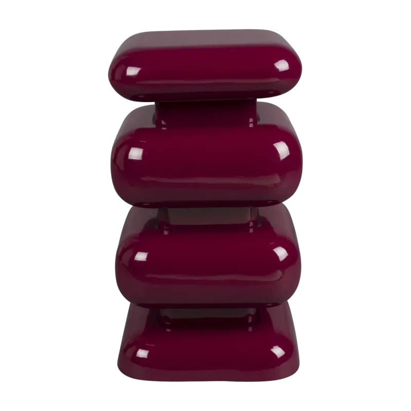 Tabouret en fer bordeaux 29x49cm Stubby - Dutchbone