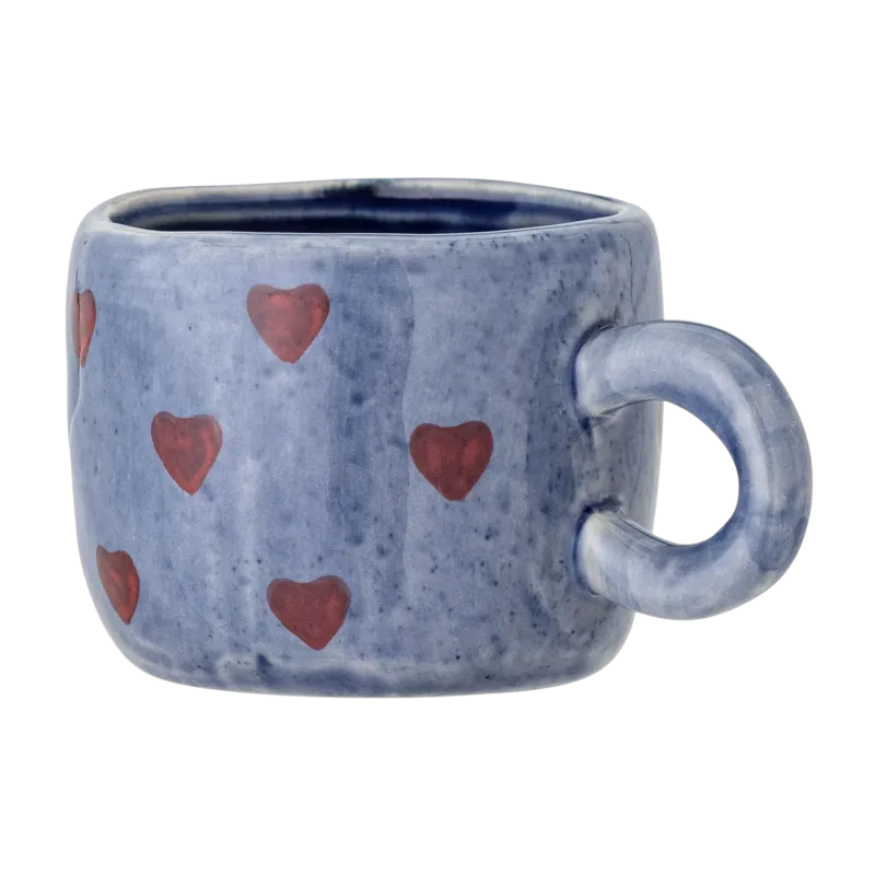Tasse à espresso en grès bleu coeur Nini - Bloomingville