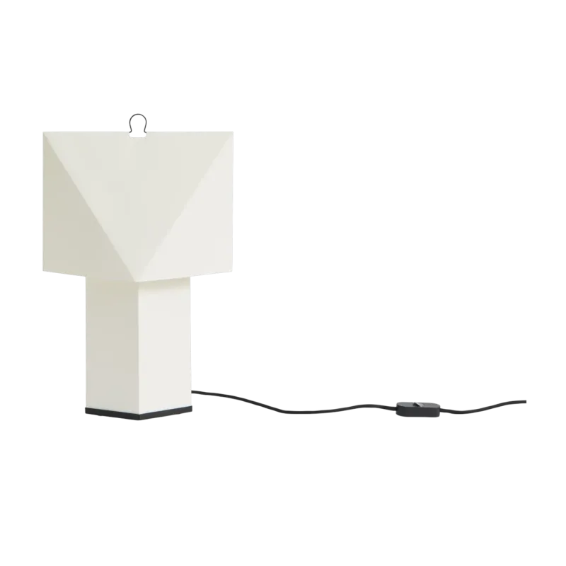 Lampe de table en papier de soie blanc et métal noir 17,5x28x44cm Aplat - HAY