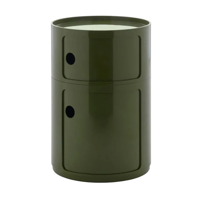 Table d'appoint design vert 2 tiroirs Componibili Big - Kartell