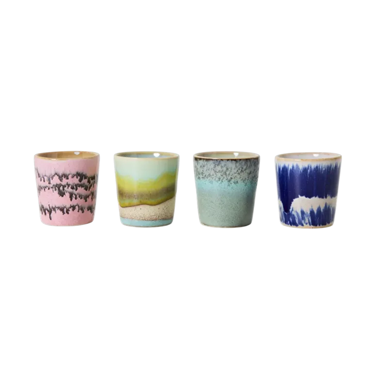 70s ceramics: egg cups vibrance, set of 4