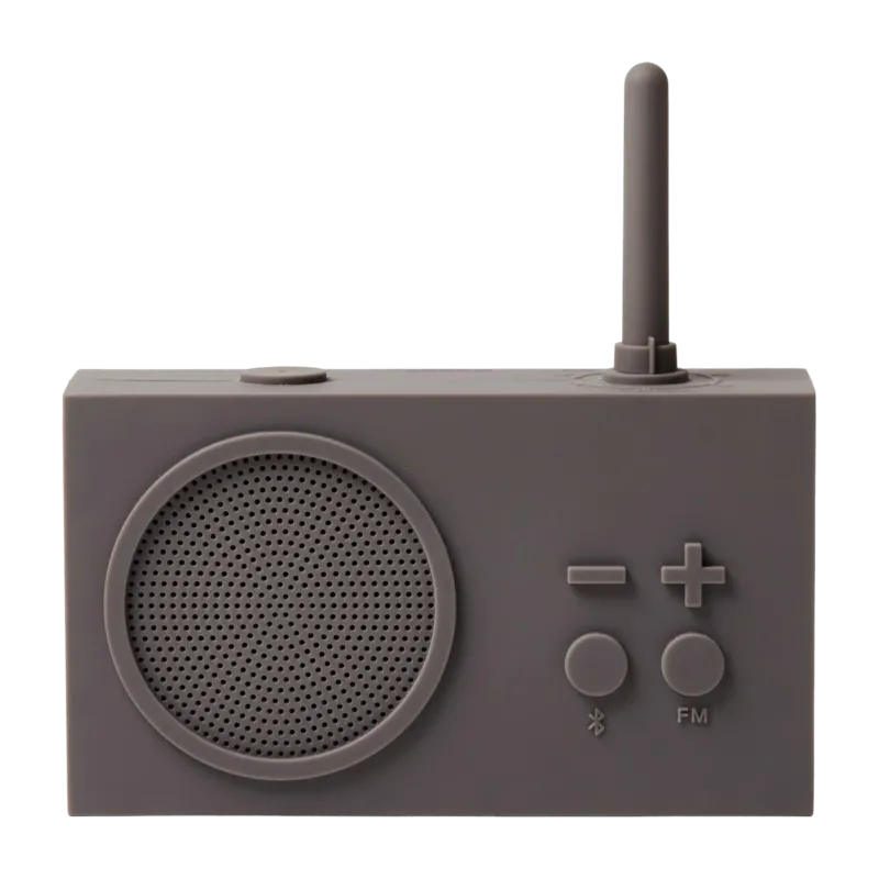 Radio FM & Enceinte Bluetooth gris taupe Tykho 3 - Lexon - The Cool Republic