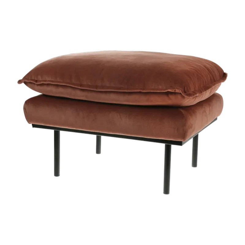 Repose-pieds en velours brique Retro - Hkliving - The Cool Republic