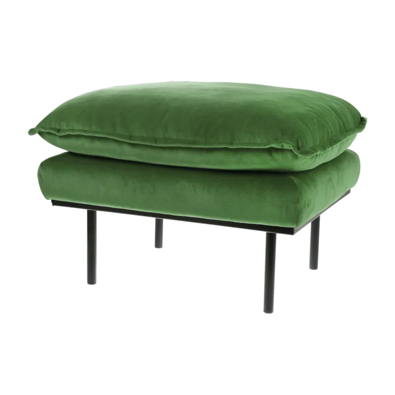 Repose-pieds en velours vert Retro - Hkliving - The Cool Republic
