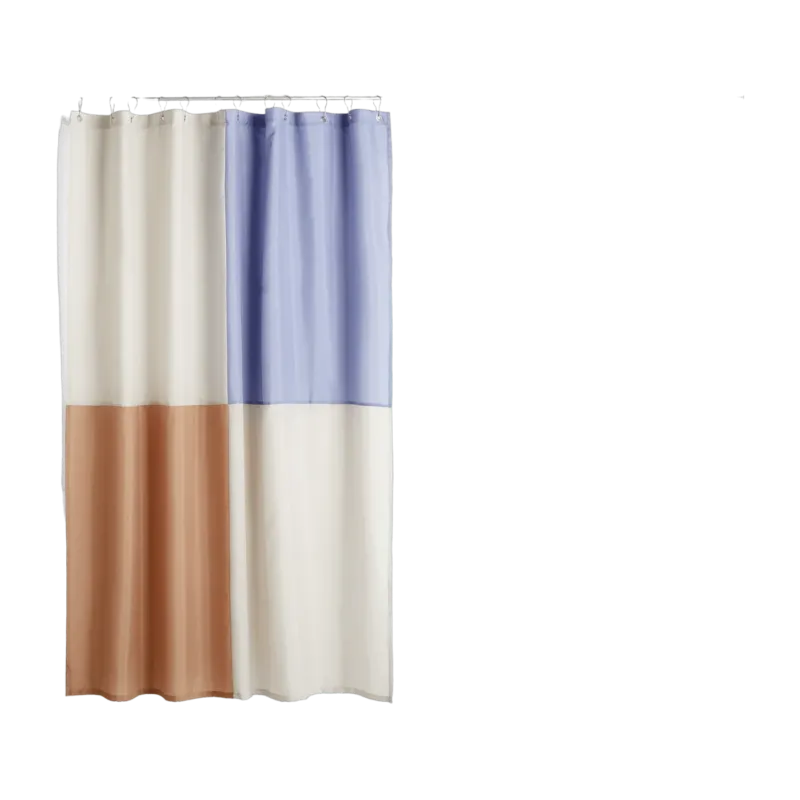Rideau de douche en polyester recyclé à carreaux bleu - Hay - The Cool Republic