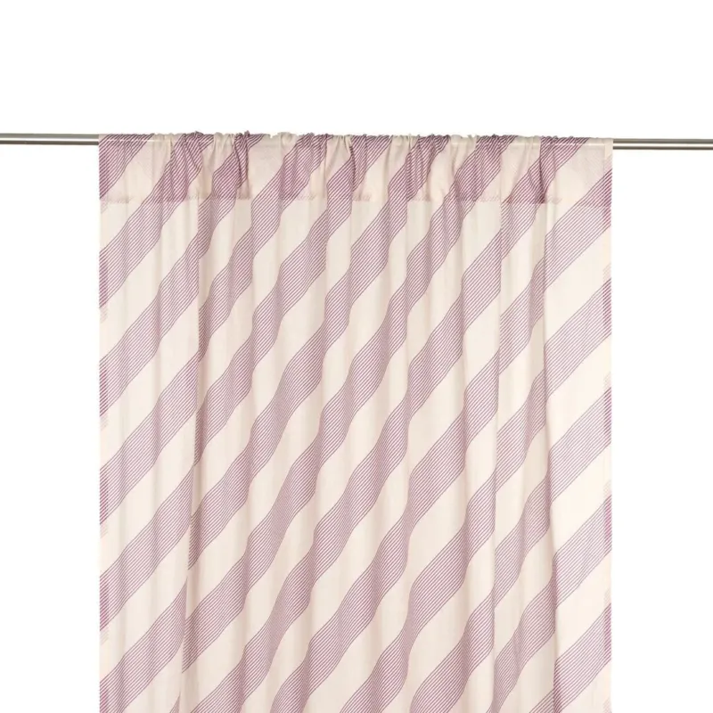Rideau en voile de coton à rayures violet lilas 140 x 280 x 1 cm Wendy - Nobodinoz - The Cool Republic