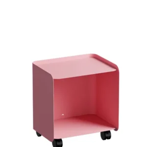 Table d'appoint à roulettes en acier rose 40x30x43,5cm Juno - Metallbude