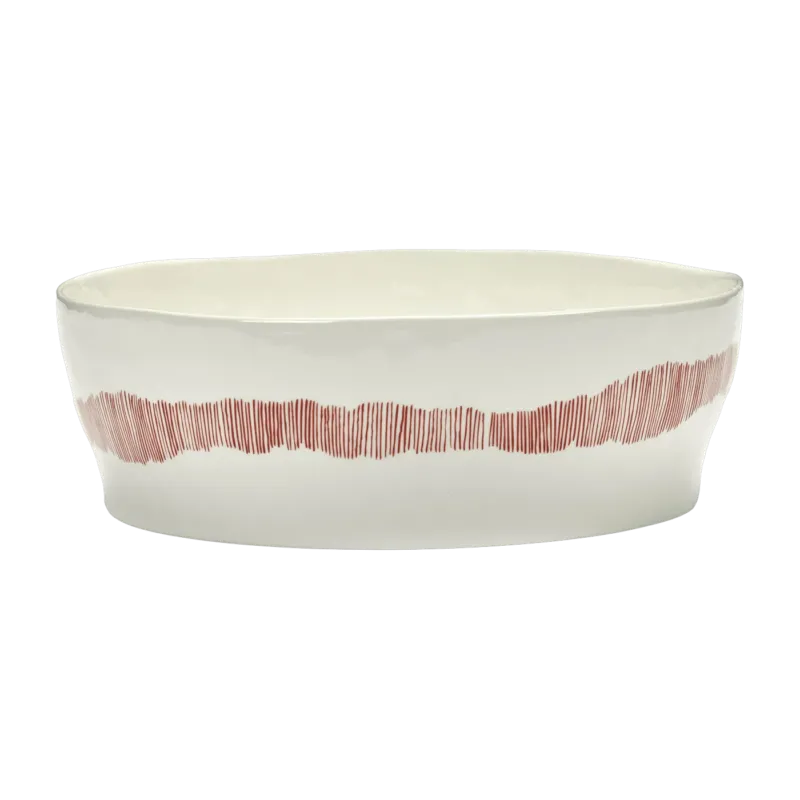 Saladier blanc avec motif rouge Feast - Serax - The Cool Republic