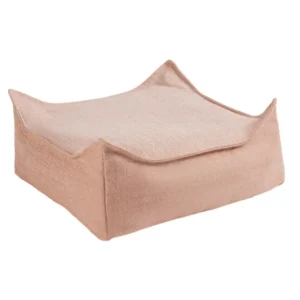 Pouf d'extérieur pour enfant carré en repylène recyclé corail 60cm - Wigiwama