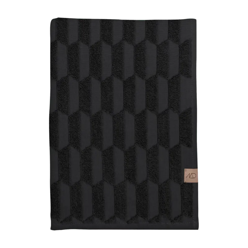 Serviette de bain noire 50 x 95 cm Geo - Mette Ditmer - The Cool Republic