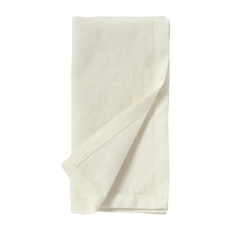 Serviette de table couleur ivoire avec ourlet - Nordal - The Cool Republic