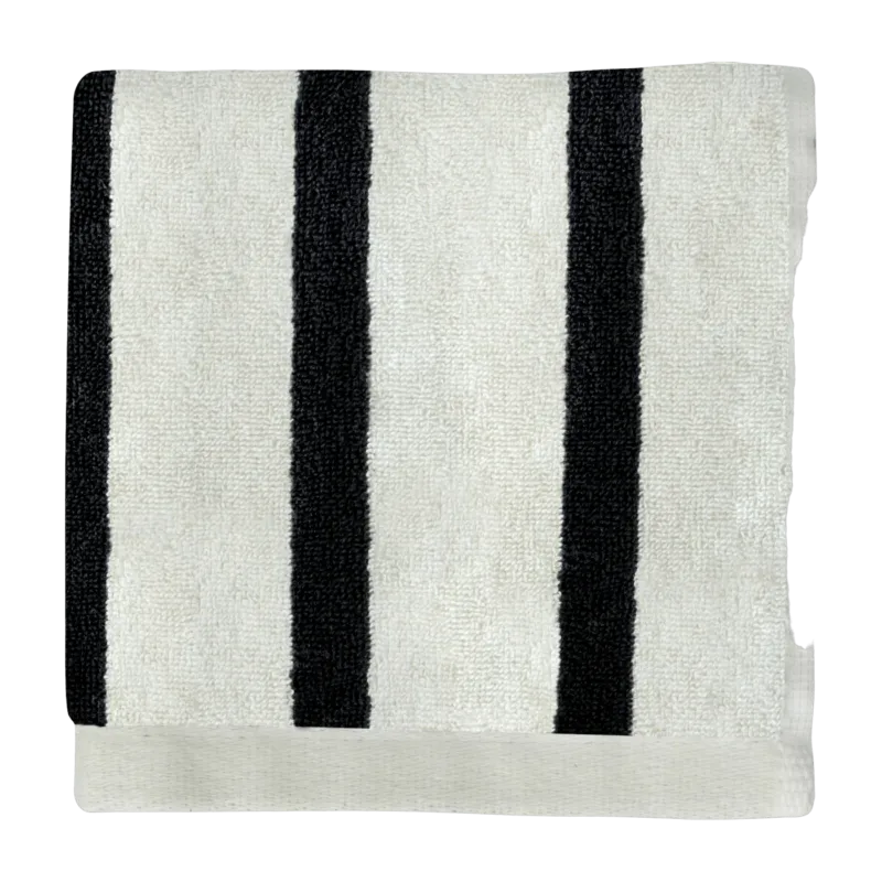 Serviette de toilette rayée noire et blanche bandes larges 30 x 30 cm Boudoir - Mette Ditmer - The Cool Republic