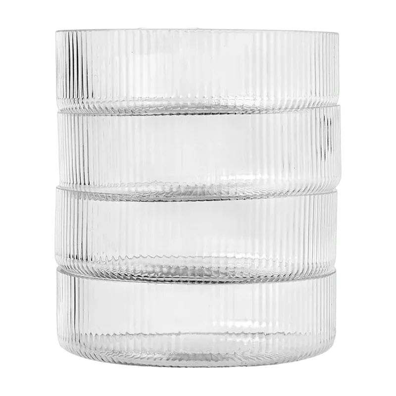Set de 4 Bols de service en verre transparent Ripple - Ferm Living - The Cool Republic