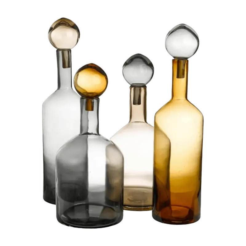Set de 4 bouteilles marron en verre Bubbles & Bottles - Pols Potten - The Cool Republic