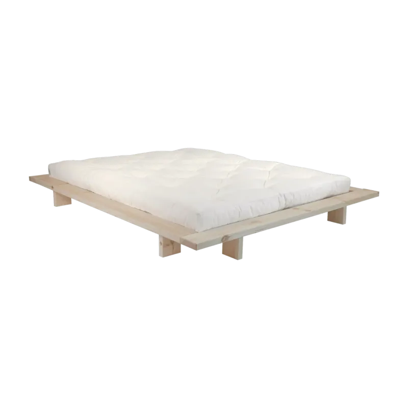 Sommier en bois brut et matelas Double Latex naturel 160x200 Japan - Karup Design - The Cool Republic