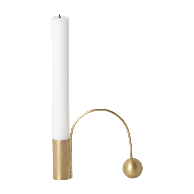 Support à bougie en laiton doré - Ferm Living - The Cool Republic