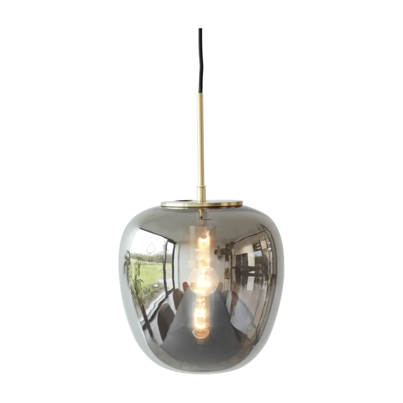 Suspension 30 cm en verre et laiton effet miroir - Hübsch - The Cool Republic