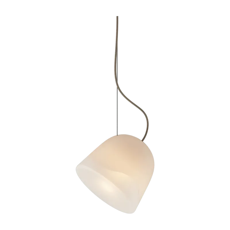 Suspension blanche en verre soufflé câble beige Bright Breeze - Nordic Tales - The Cool Republic