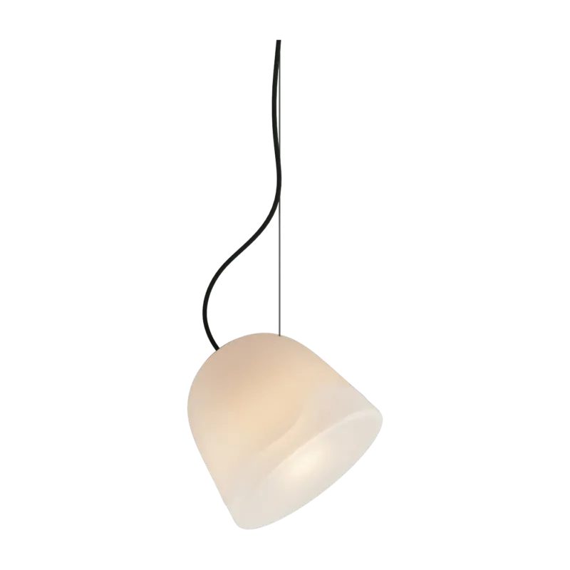 Suspension blanche en verre soufflé câble noir Bright Breeze - Nordic Tales - The Cool Republic