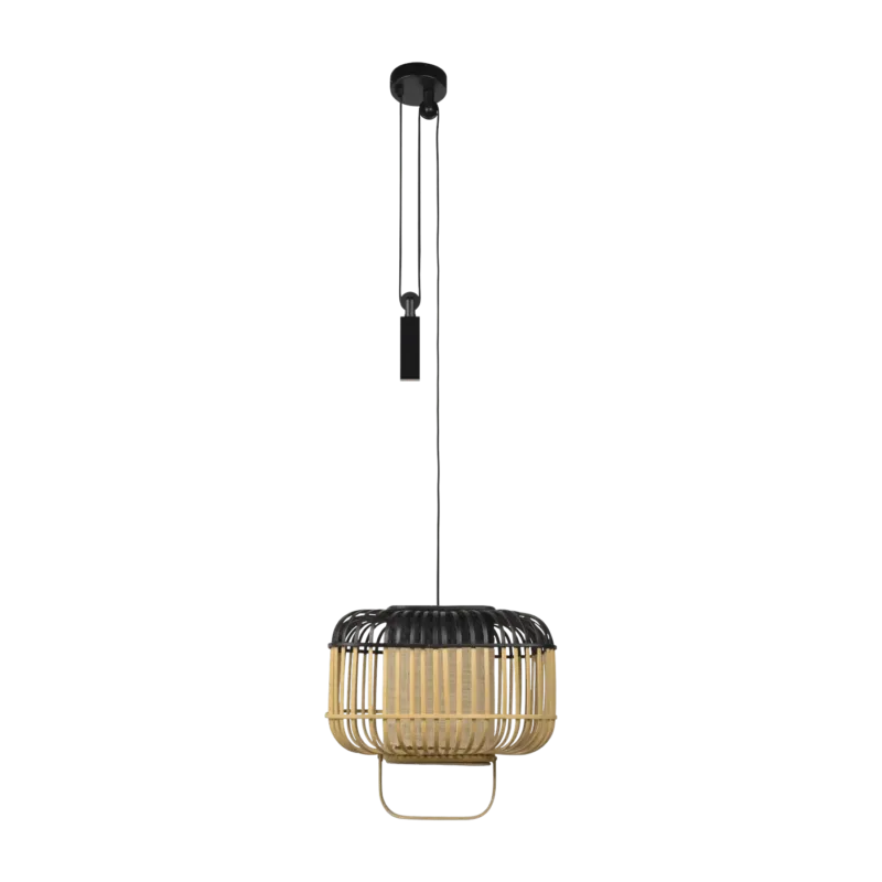 Suspension carré en bambou noire S Bamboo Square - Forestier - The Cool Republic