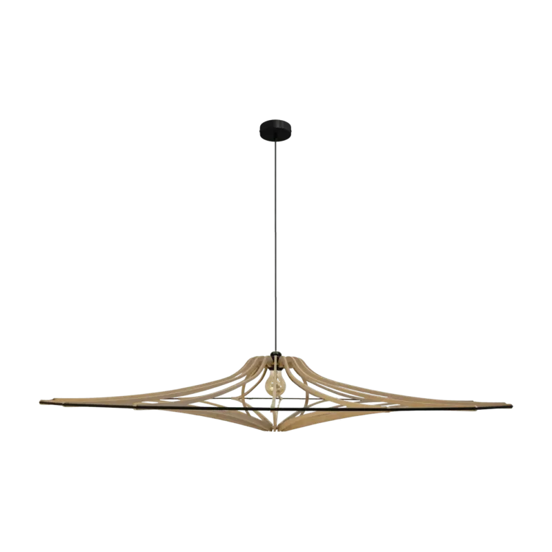 Suspension Design bois et noir 124 cm et câble coton noir SINGING BRUT - RIF - The Cool Republic