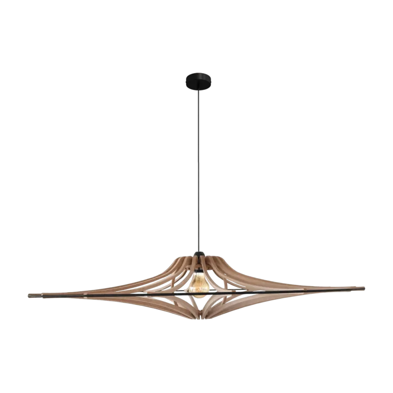 Suspension Design bois et noir 90cm câble coton noir SINGING BRUT- RIF - The Cool Republic