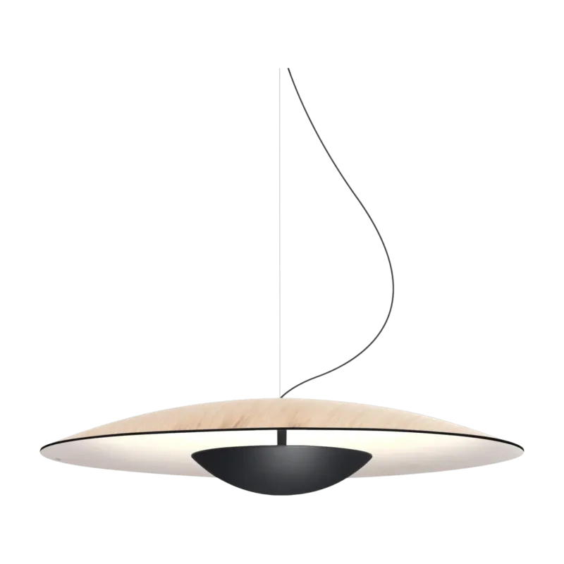 Suspension dimmable chêne et blanc Ginger 60 - Marset - The Cool Republic