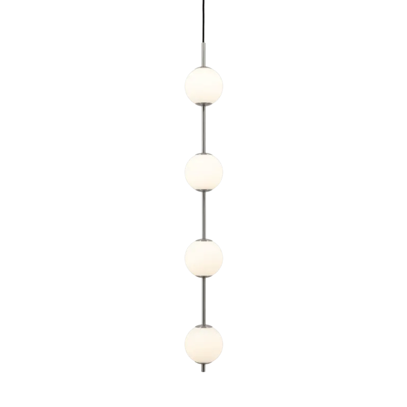 Suspension en acier et quatre verres soufflés opalin 12x104cm Audrey - Umage - The Cool Republic