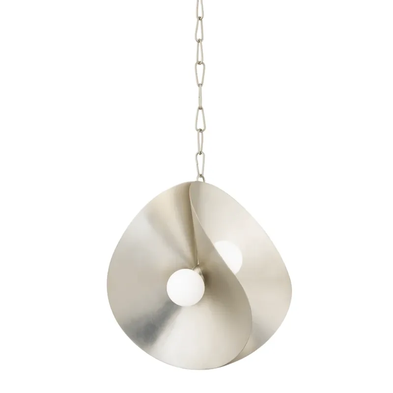 Suspension en acier feuille d'argent chaude 46x48cm Peony - Corbett Lighting - The Cool Republic