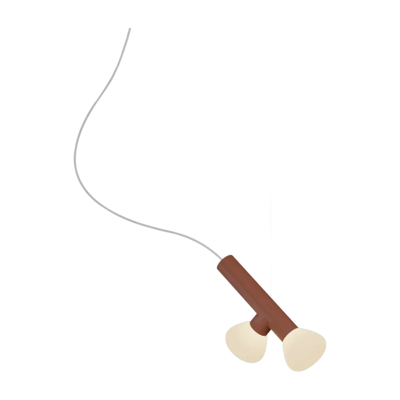 Suspension en aluminium terracotta câble blanc Parc n°3 - Lambert & Fils - The Cool Republic