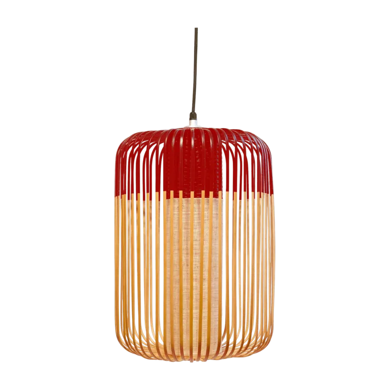 Suspension en bambou rouge L Bamboo outdoor - Forestier - The Cool Republic
