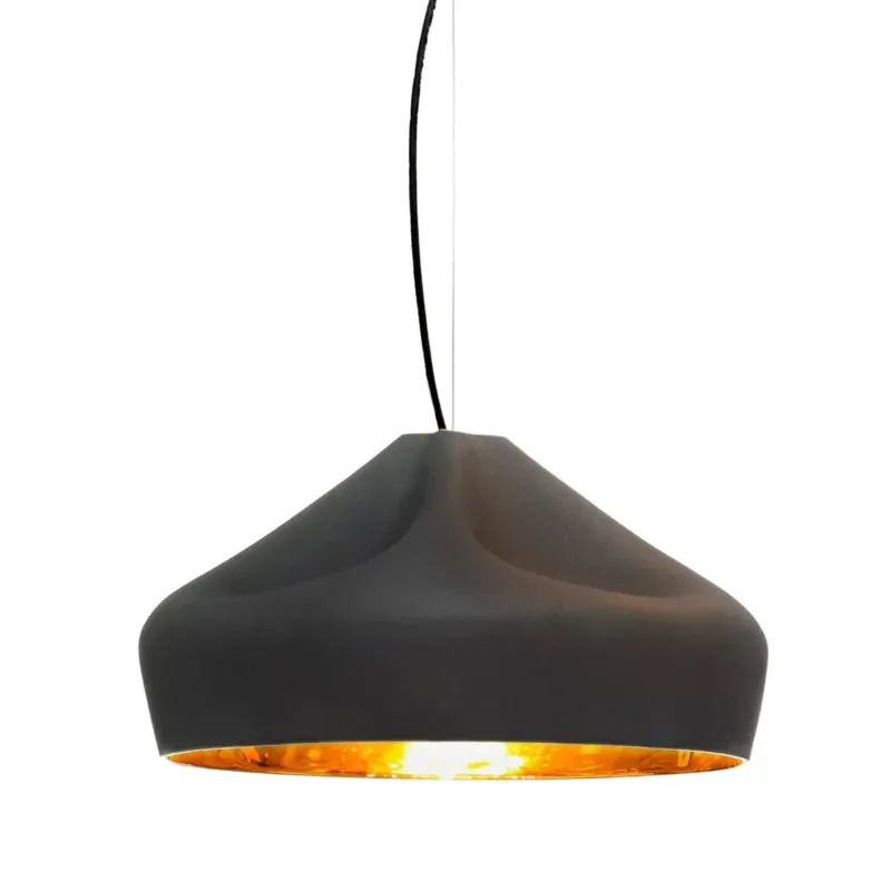 Suspension en céramique noire et doré 44x26cm Pleat Box 47 - Marset - The Cool Republic