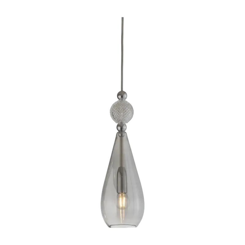 Suspension en cristal gris fumé Smykke - Ebb & Flow - The Cool Republic