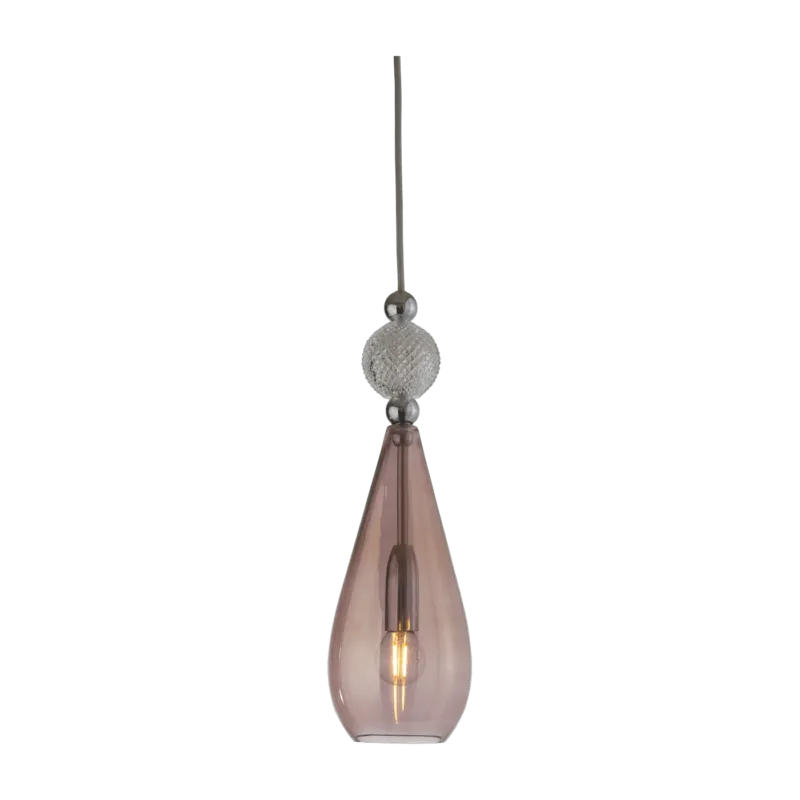 Suspension en cristal rose et argenté Smykke - Ebb & Flow - The Cool Republic