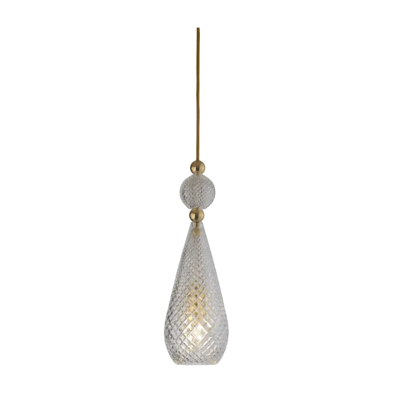 Suspension en cristal transparent et doré Smykke - Ebb & Flow - The Cool Republic