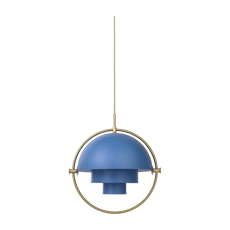 Suspension en laiton et métal bleu Multi Lite - Gubi - The Cool Republic