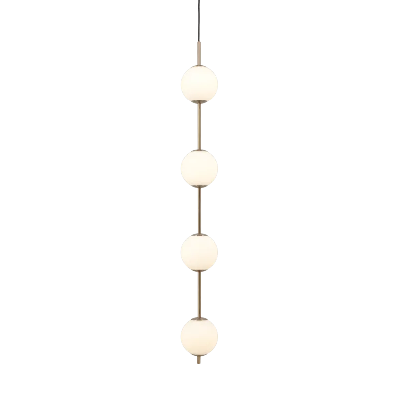 Suspension en laiton et quatre verres soufflés opalin 12x104cm Audrey - Umage - The Cool Republic