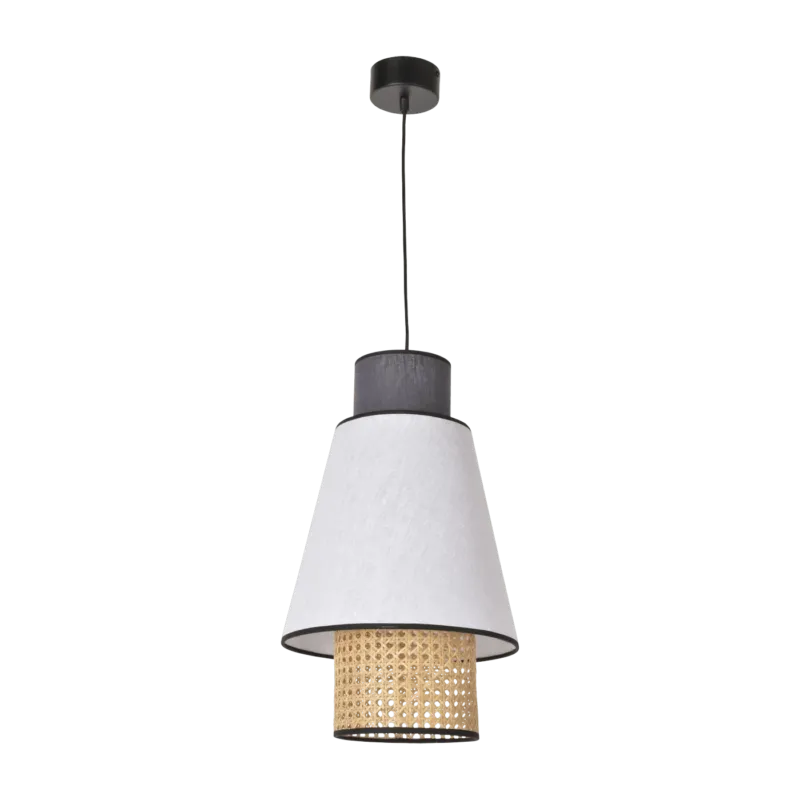 Suspension en lin blanc et anthracite 30 cm Singapour - Market set - The Cool Republic